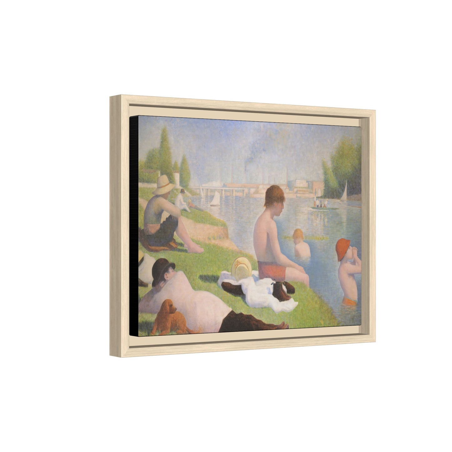 Seurat, Georges - Bathers at Asnières (1884) - Matte Canvas, Framed