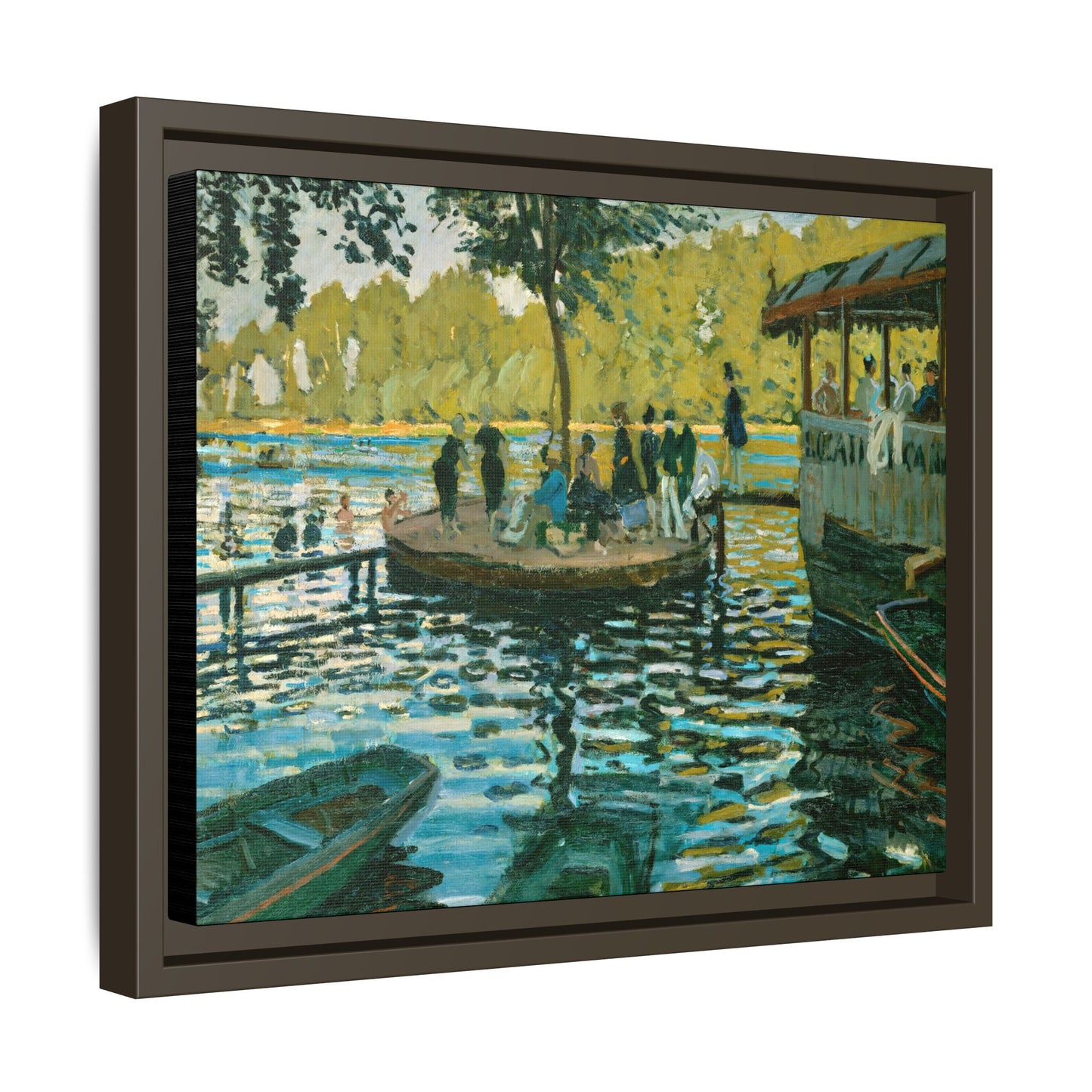 Monet, Claude - La Grenouillere (1869) - Matte Canvas, Framed