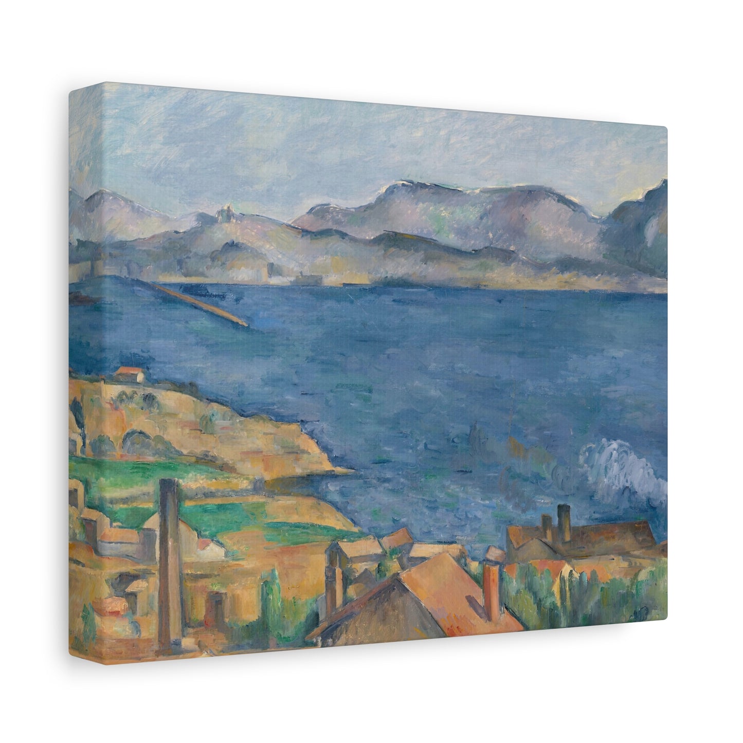 Cézanne, Paul - The Bay of Marseille, Seen from L'Estaque (1885) - Canvas Block, unframed