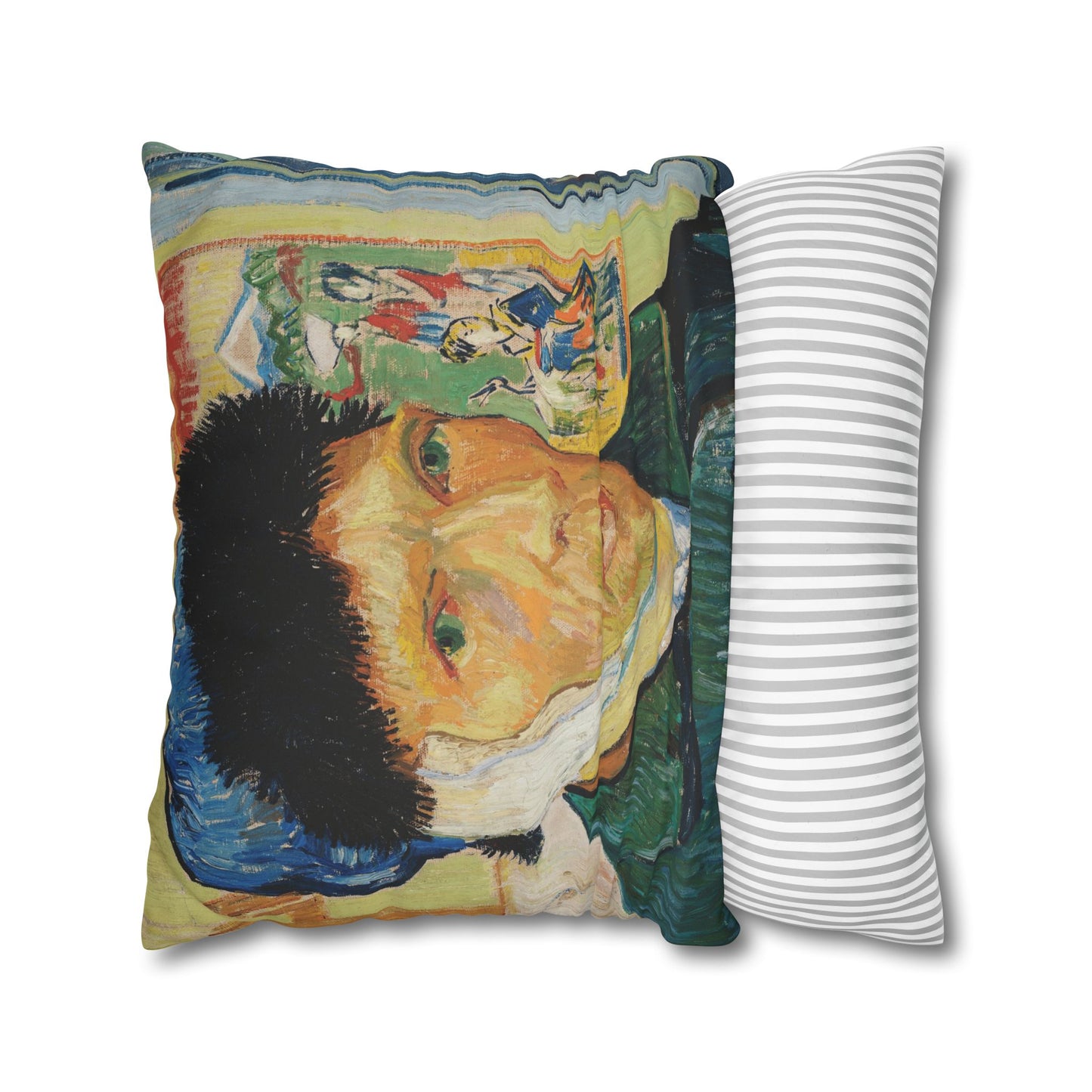 Van Gogh, Vincent - Self Portrait with Bandaged Ear (1889) - Suede Square Pillowcase