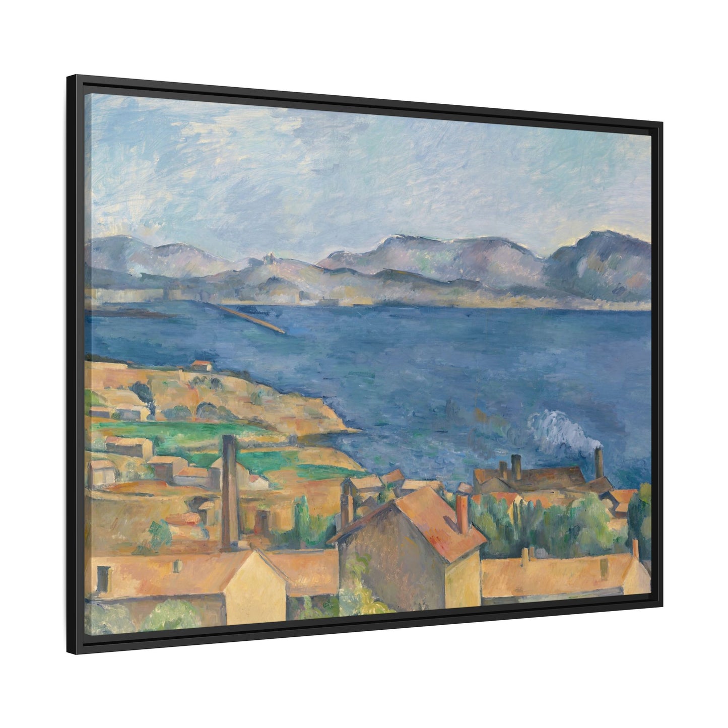Cézanne, Paul - The Bay of Marseille, Seen from L'Estaque (1885) - Matte Canvas, Framed