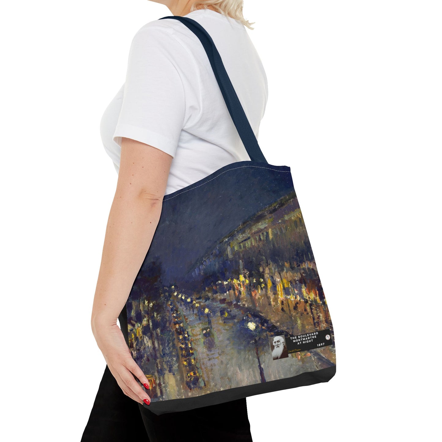 Pissarro, Camille - The Boulevard Montmartre At Night (1897) - Tote Bag