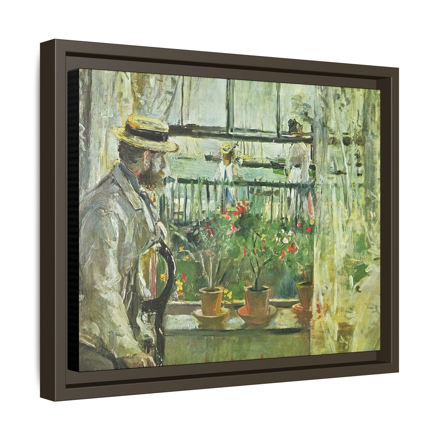 Morisot, Berthe - Eugene Manet on the Isle of Wight (1875) - Matte Canvas, Framed
