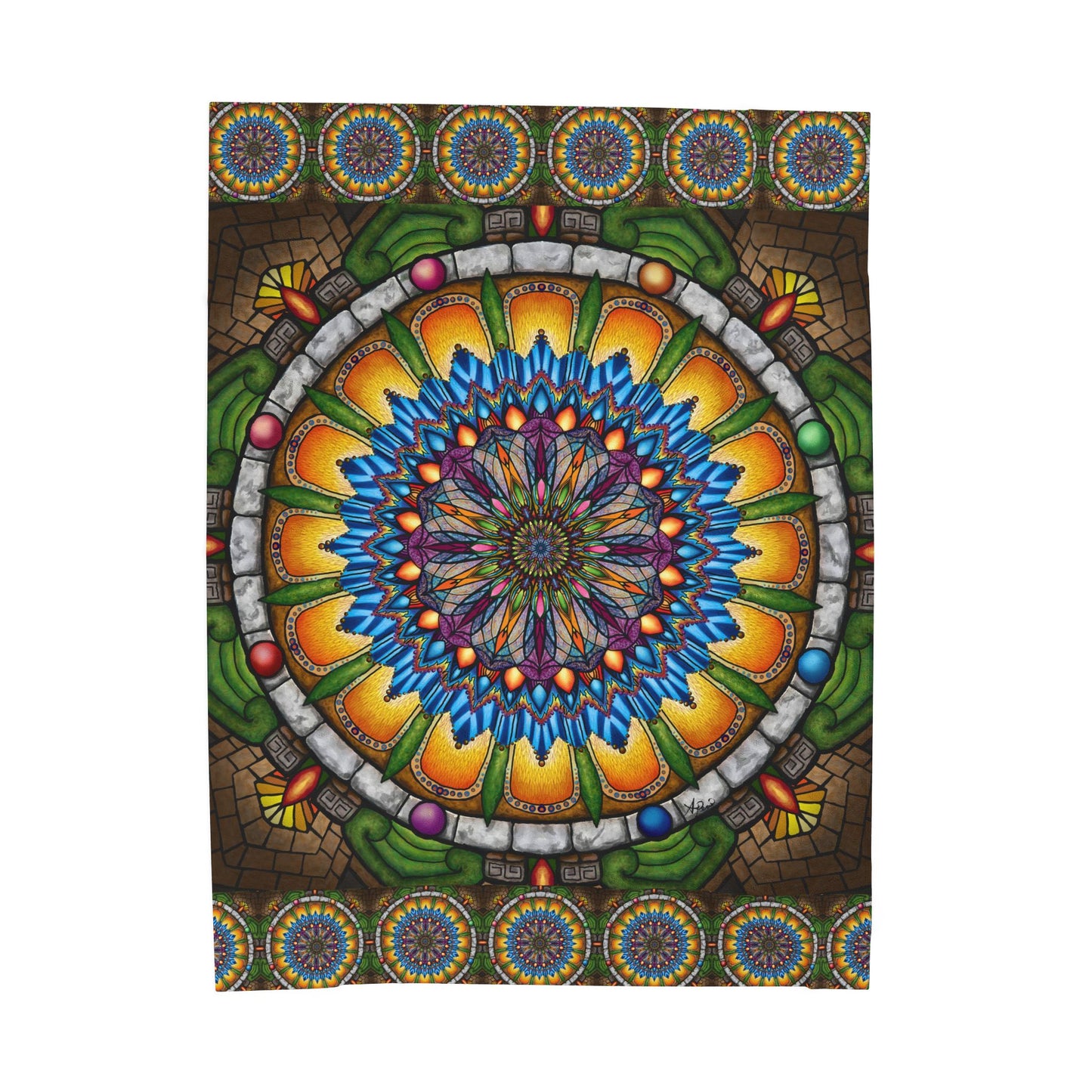 Pacio, Adam - Emerald Arrows Mandal - Velveteen Plush Blanket