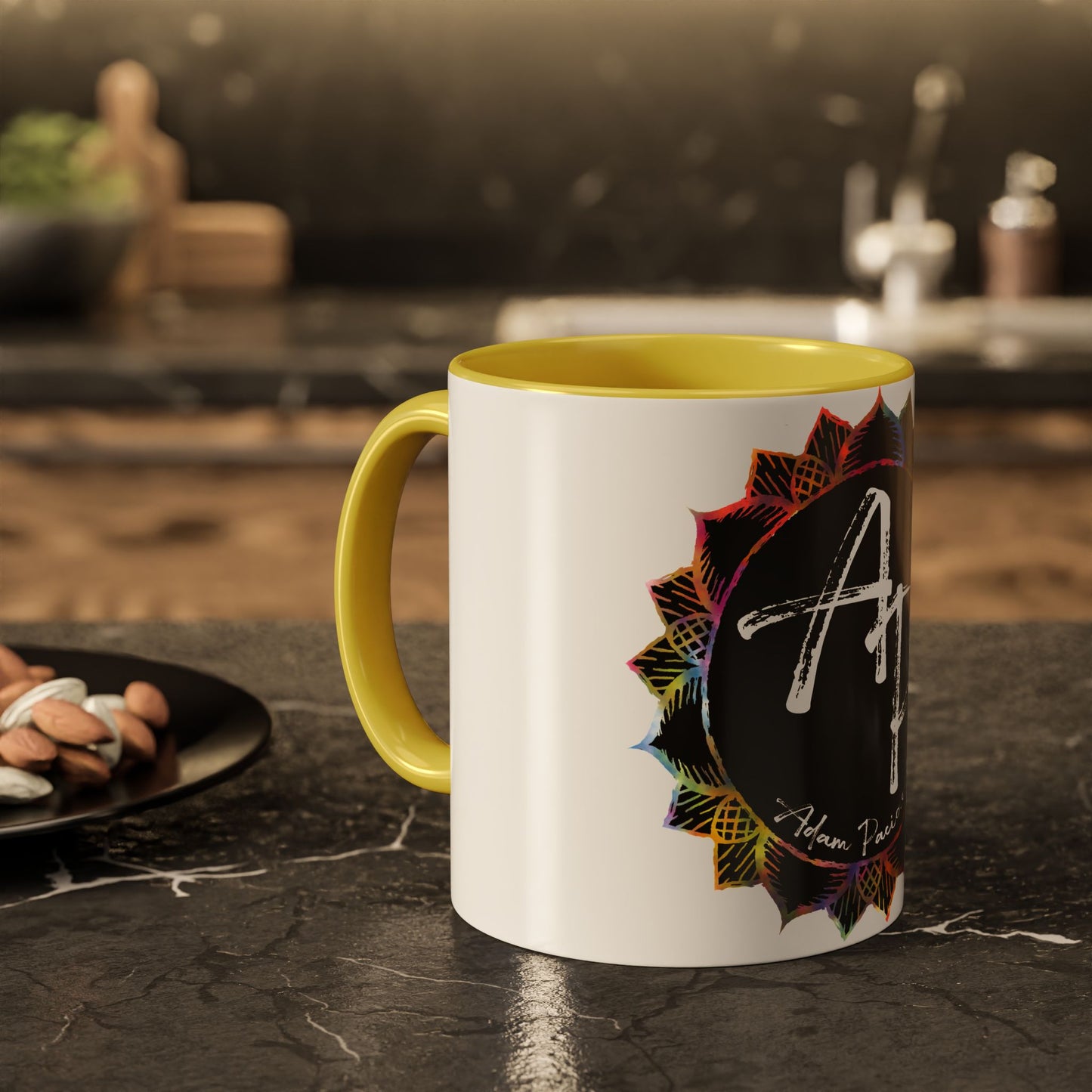 AdamPacio.com - Black Logo - Colorful Accent Mugs