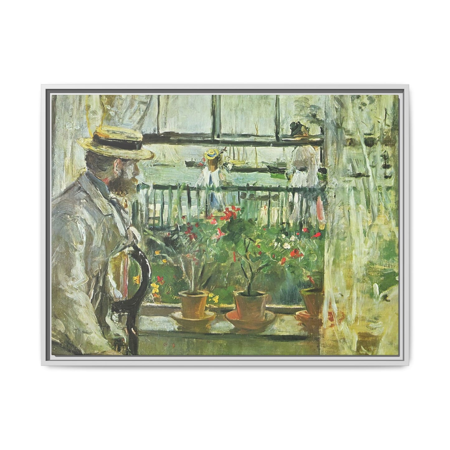 Morisot, Berthe - Eugene Manet on the Isle of Wight (1875) - Matte Canvas, Framed