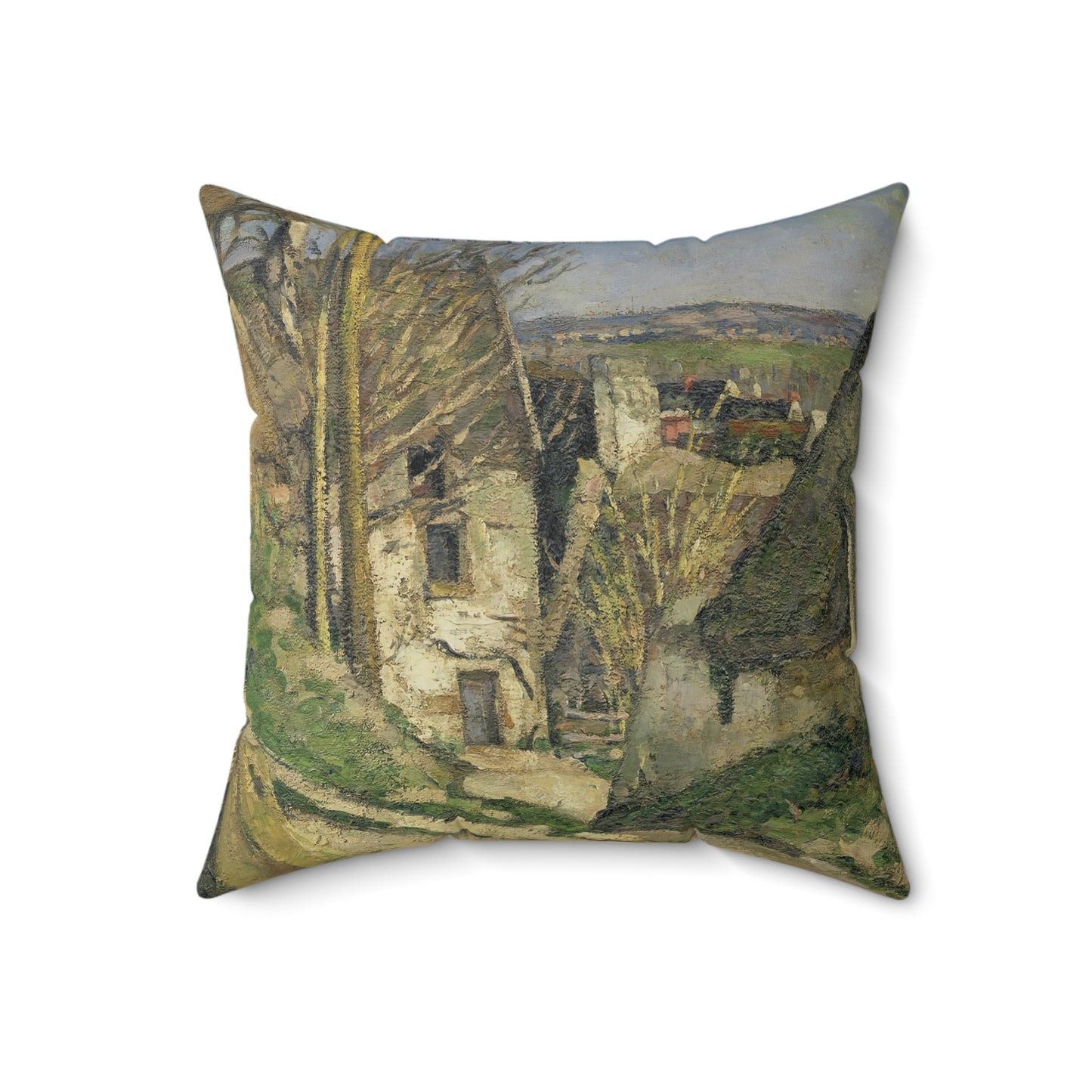 Cézanne, Paul - The House of the Hanged Man, Auvers-sur-Oise (1874) - Suede Square Pillow