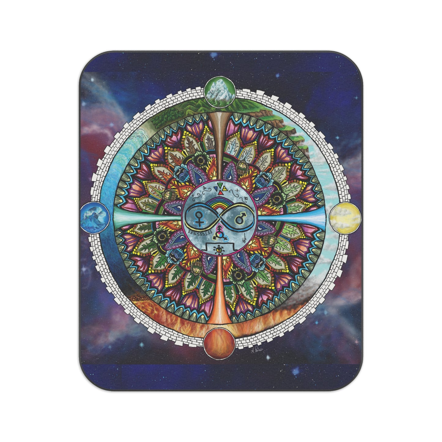 Lunar Rites Mandala - Picnic Blanket
