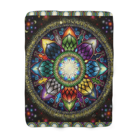 Pacio, Adam - Mystic Jewel Mandala - Sherpa Fleece Blanket