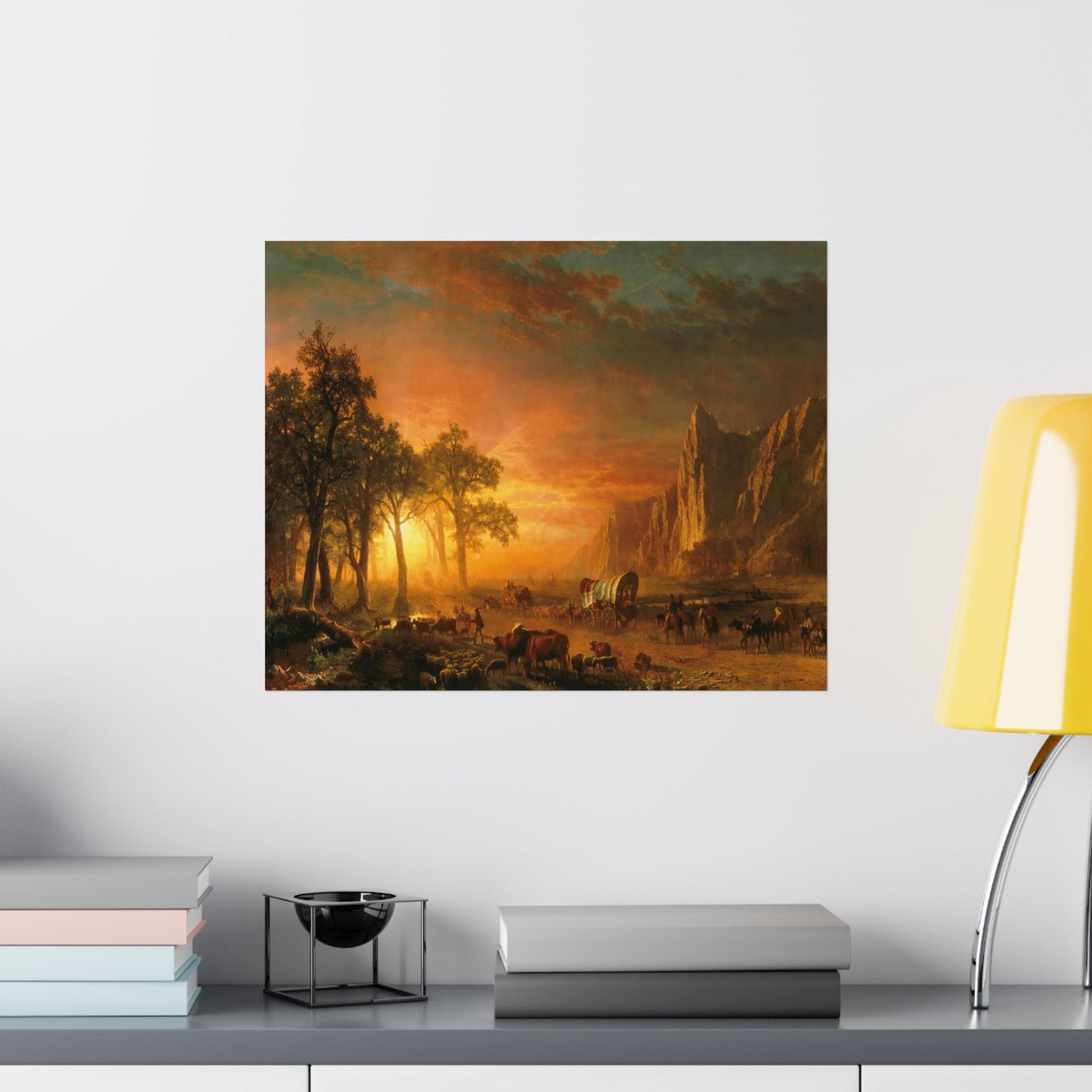 Bierstadt, Albert - Emigrants Crossing the Plains (1867) - Satin Posters