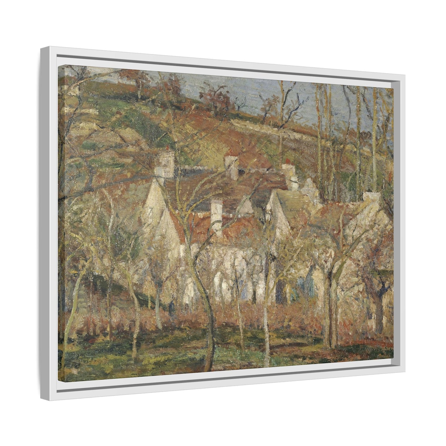 Pissarro, Camille - Red Roofs, Corner of a Village in Winter (1877) - Matte Canvas, Framed