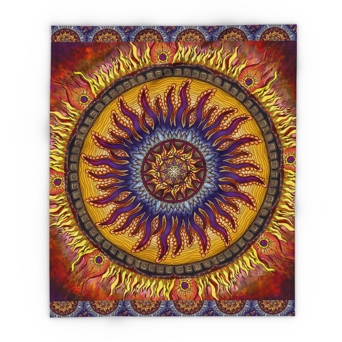 Pacio, Adam - Solar Disc Mandala - Arctic Fleece Blanket