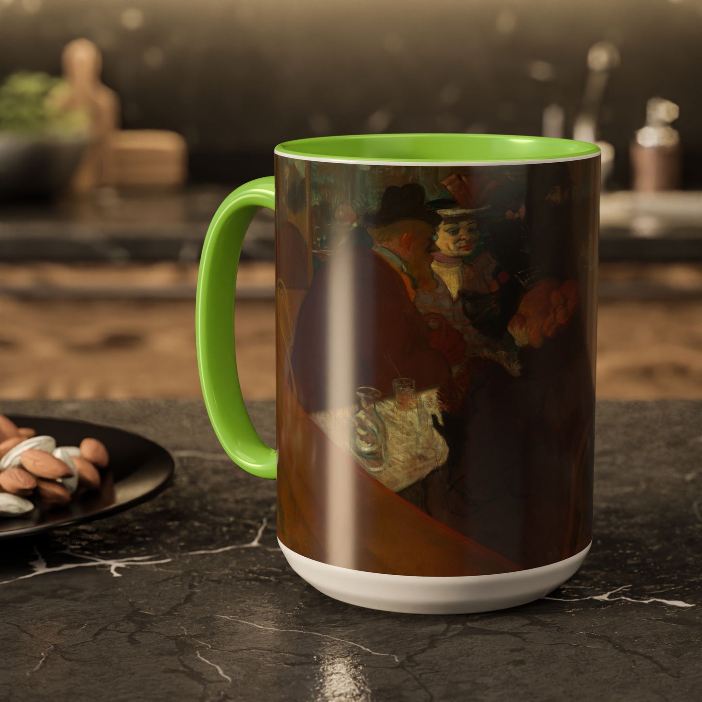 Toulouse-Lautrec, Henri - At the Moulin Rouge (1892) - Colorful Accent Mugs