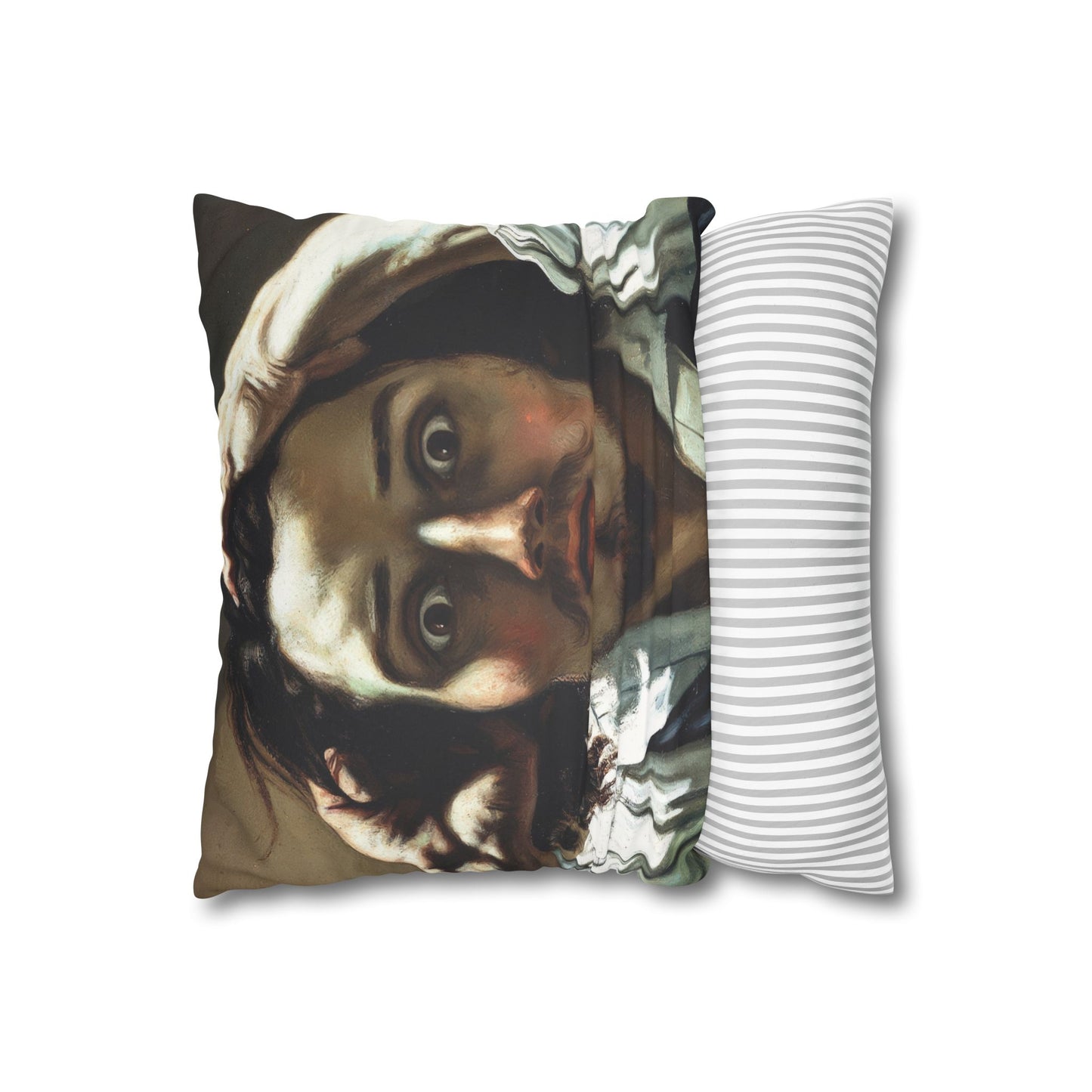 Courbet, Gustave - The Desperate Man (1843) - Suede Square Pillowcase