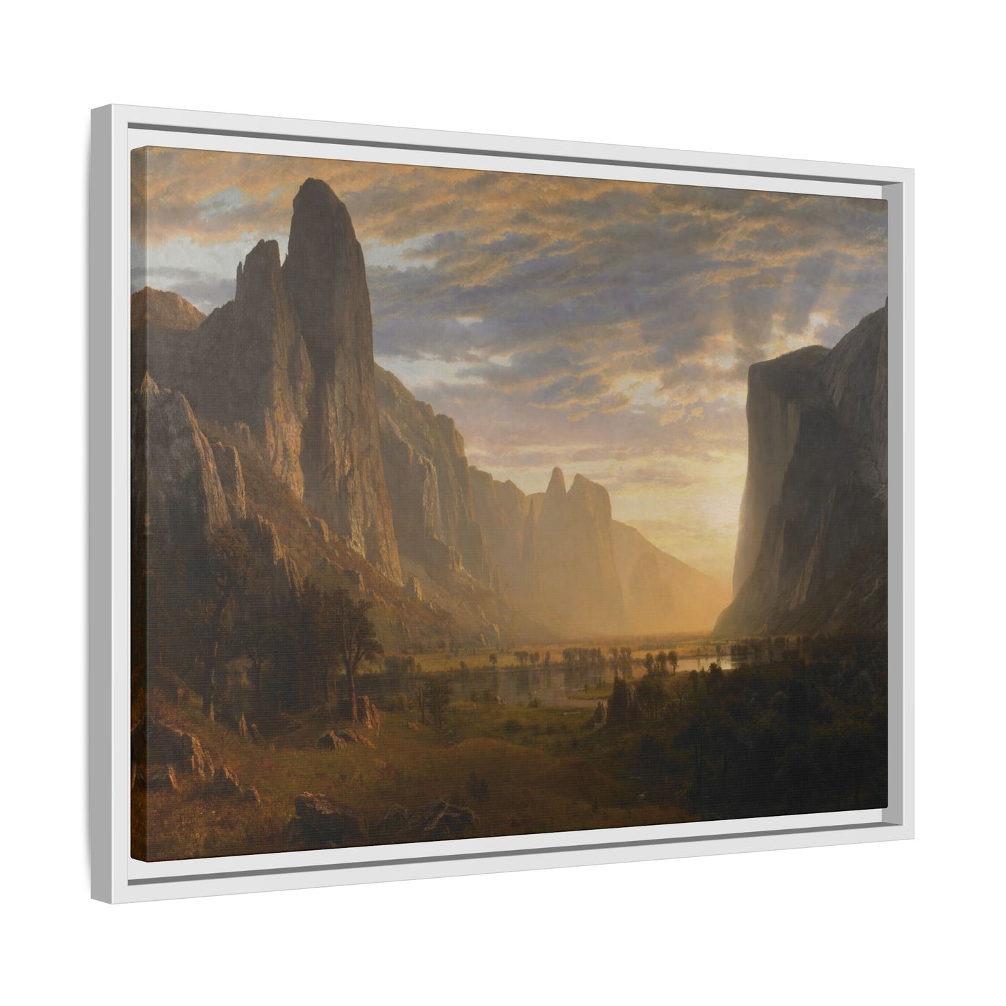 Bierstadt, Albert - Looking Down Yosemite Valley (1865) - Matte Canvas, Framed