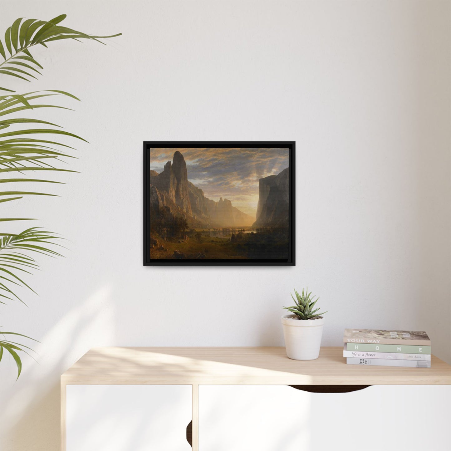 Bierstadt, Albert - Looking Down Yosemite Valley (1865) - Matte Canvas, Framed