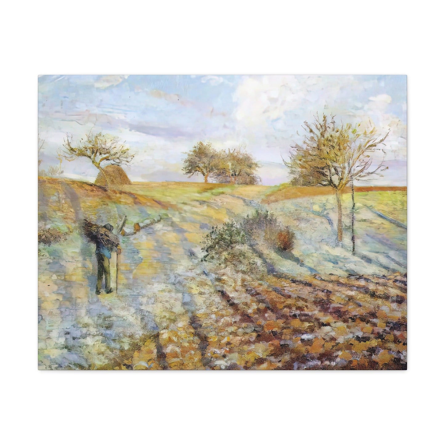 Pissarro, Camille - Hoarfrost (1873) - Canvas Block, unframed