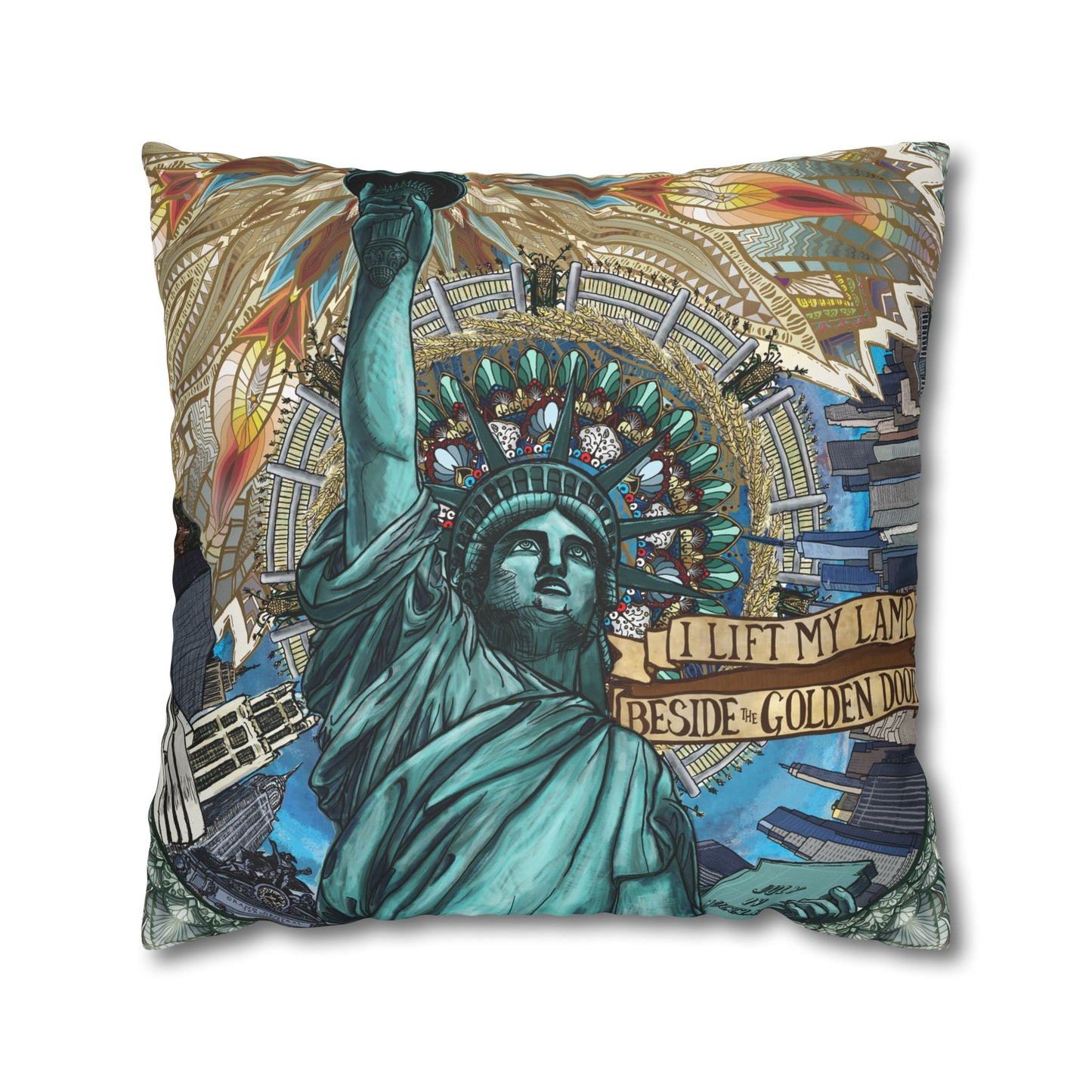 Pacio, Adam - Liberty Mandala - Suede Square Pillowcase