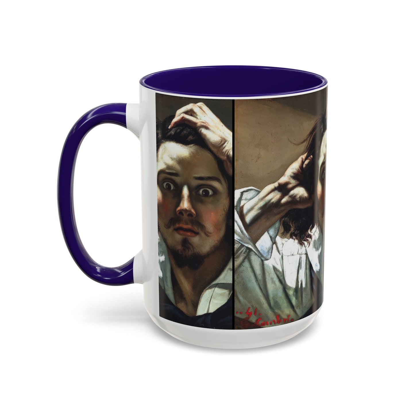 Courbet, Gustave - The Desperate Man (1843) - Colorful Accent Mugs