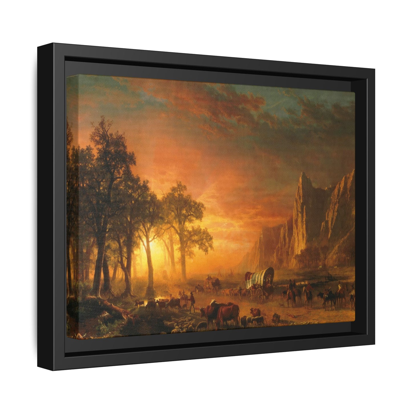Bierstadt, Albert - Emigrants Crossing the Plains (1867) - Matte Canvas, Framed