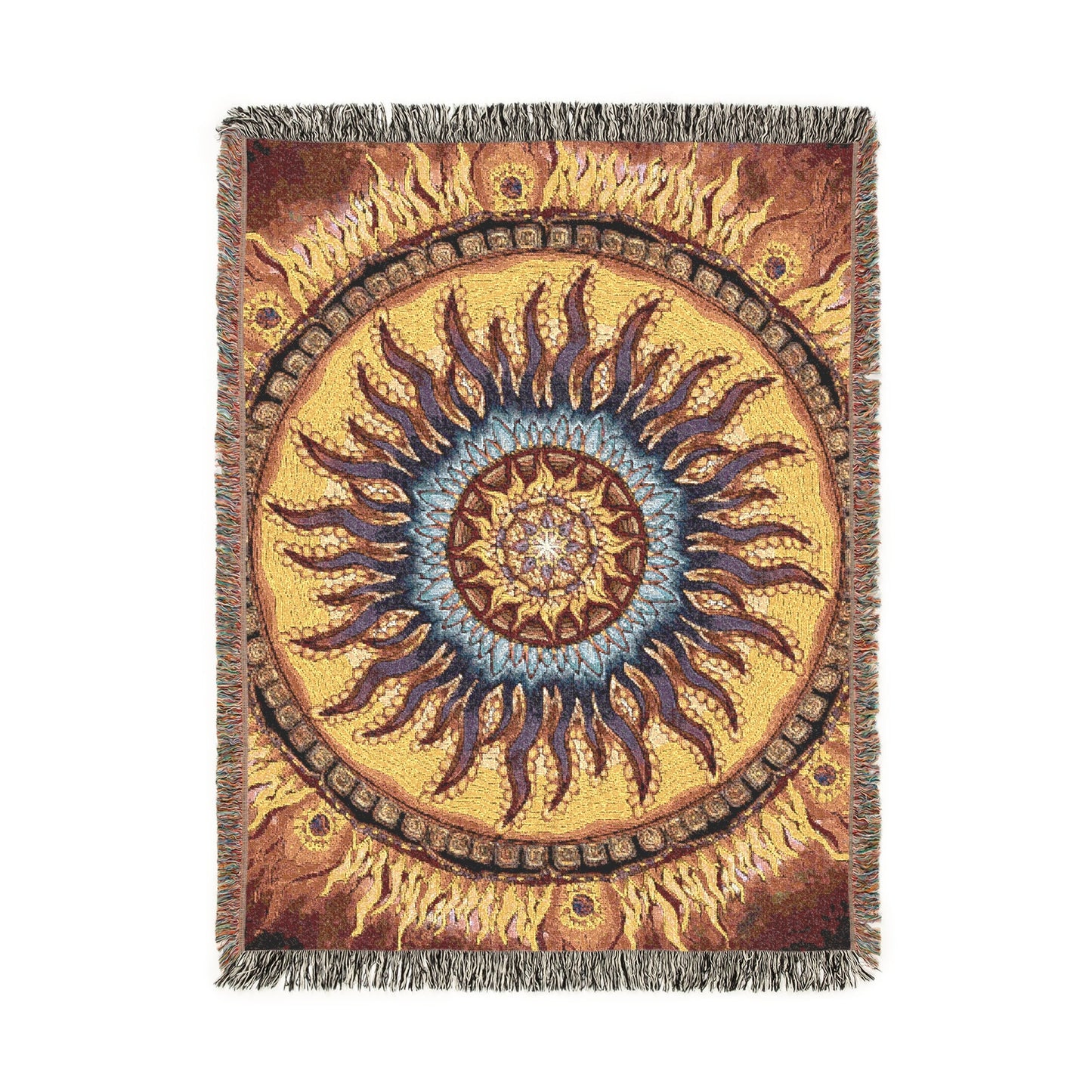 Solar Disc Mandala - Woven Blanket