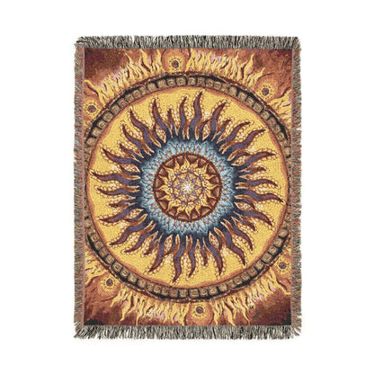 Solar Disc Mandala - Woven Blanket
