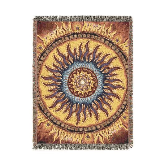 Solar Disc Mandala - Woven Blanket