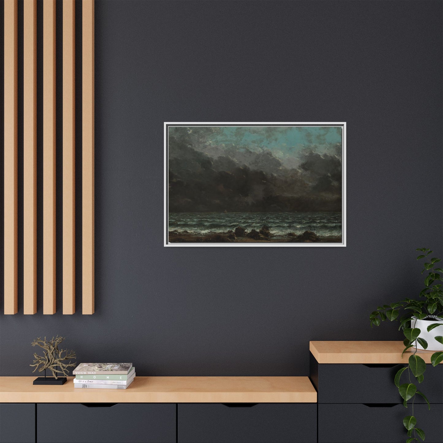 Courbet, Gustave - The Sea (1865) - Matte Canvas, Framed