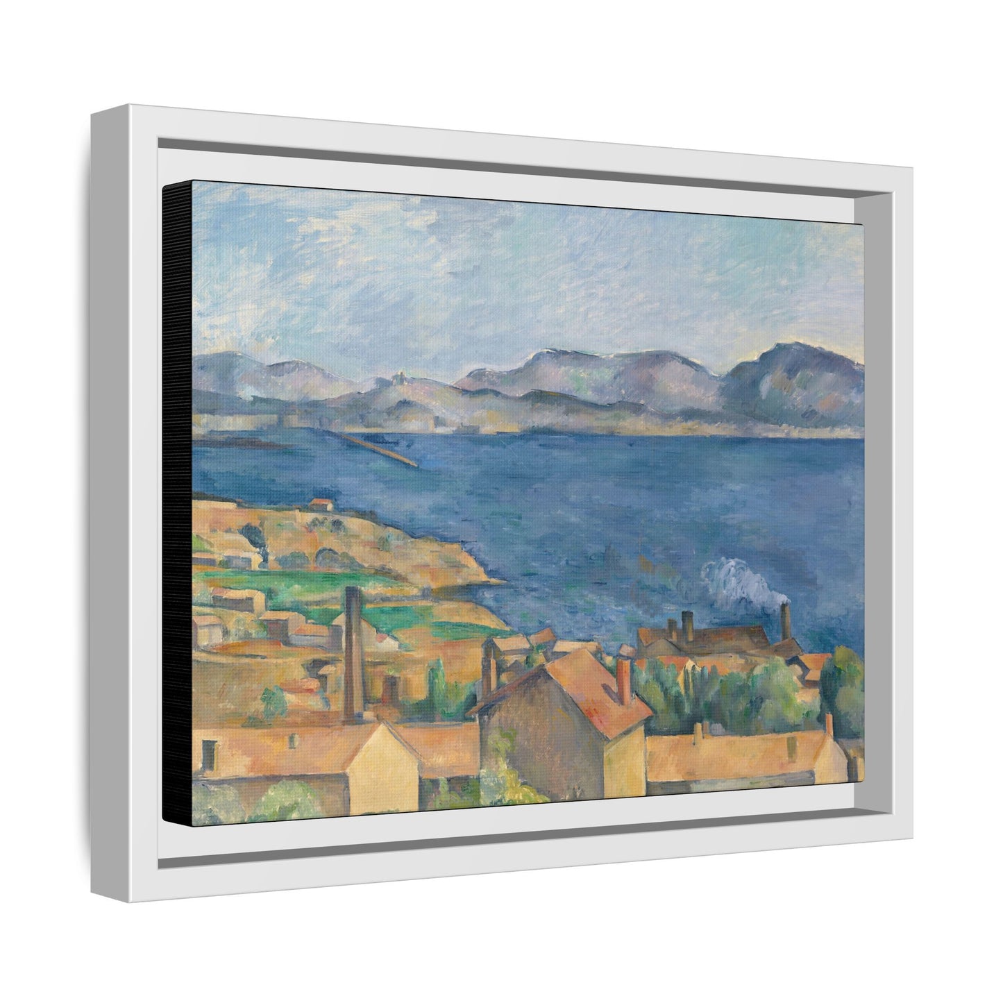 Cézanne, Paul - The Bay of Marseille, Seen from L'Estaque (1885) - Matte Canvas, Framed