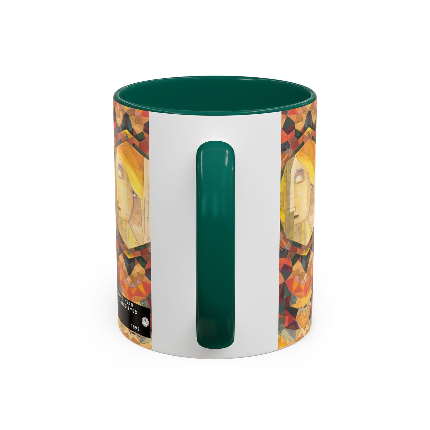 Filiger, Charles - Woman’s Head with Closed Eyes (1893) - Colorful Accent Mugs