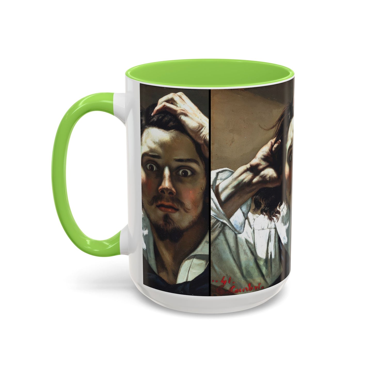 Courbet, Gustave - The Desperate Man (1843) - Colorful Accent Mugs
