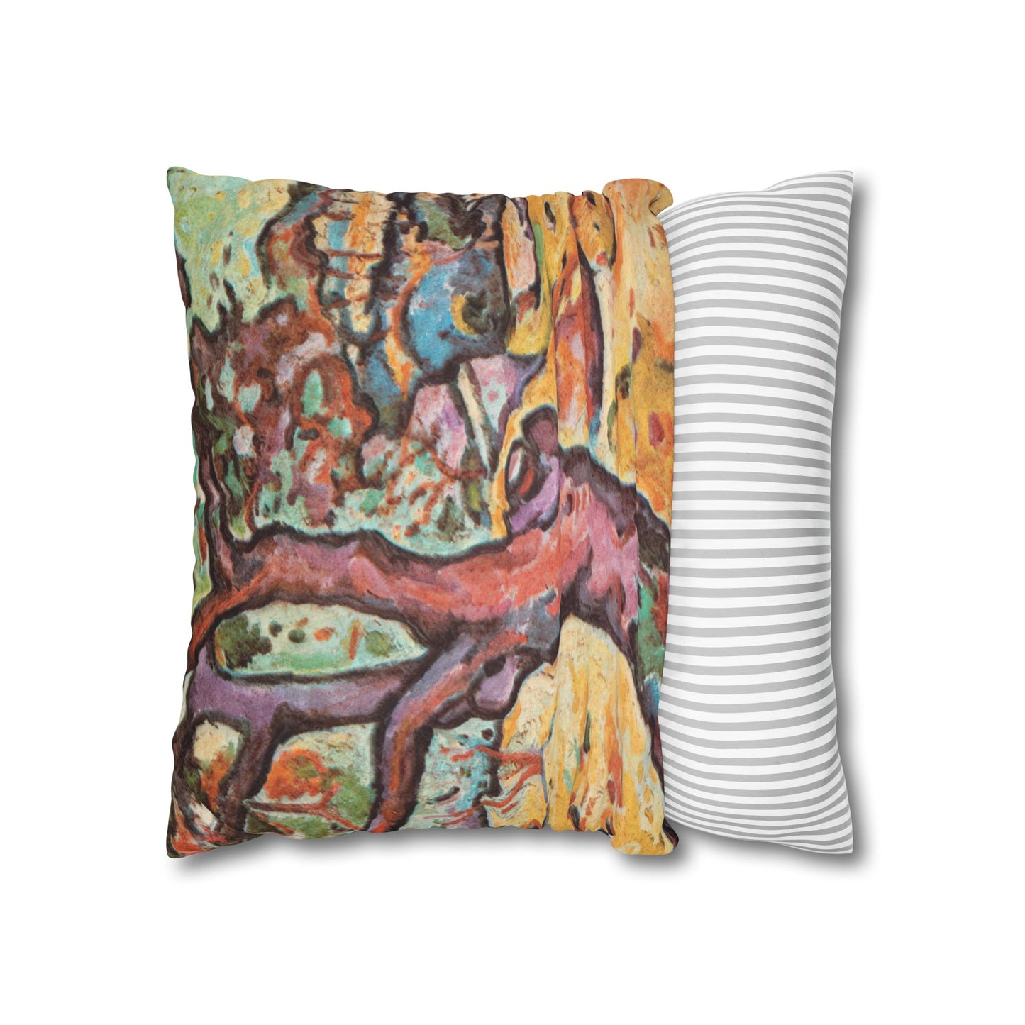 Braque, Georges - Olive Tree near L'Estaque (1906) - Suede Square Pillowcase