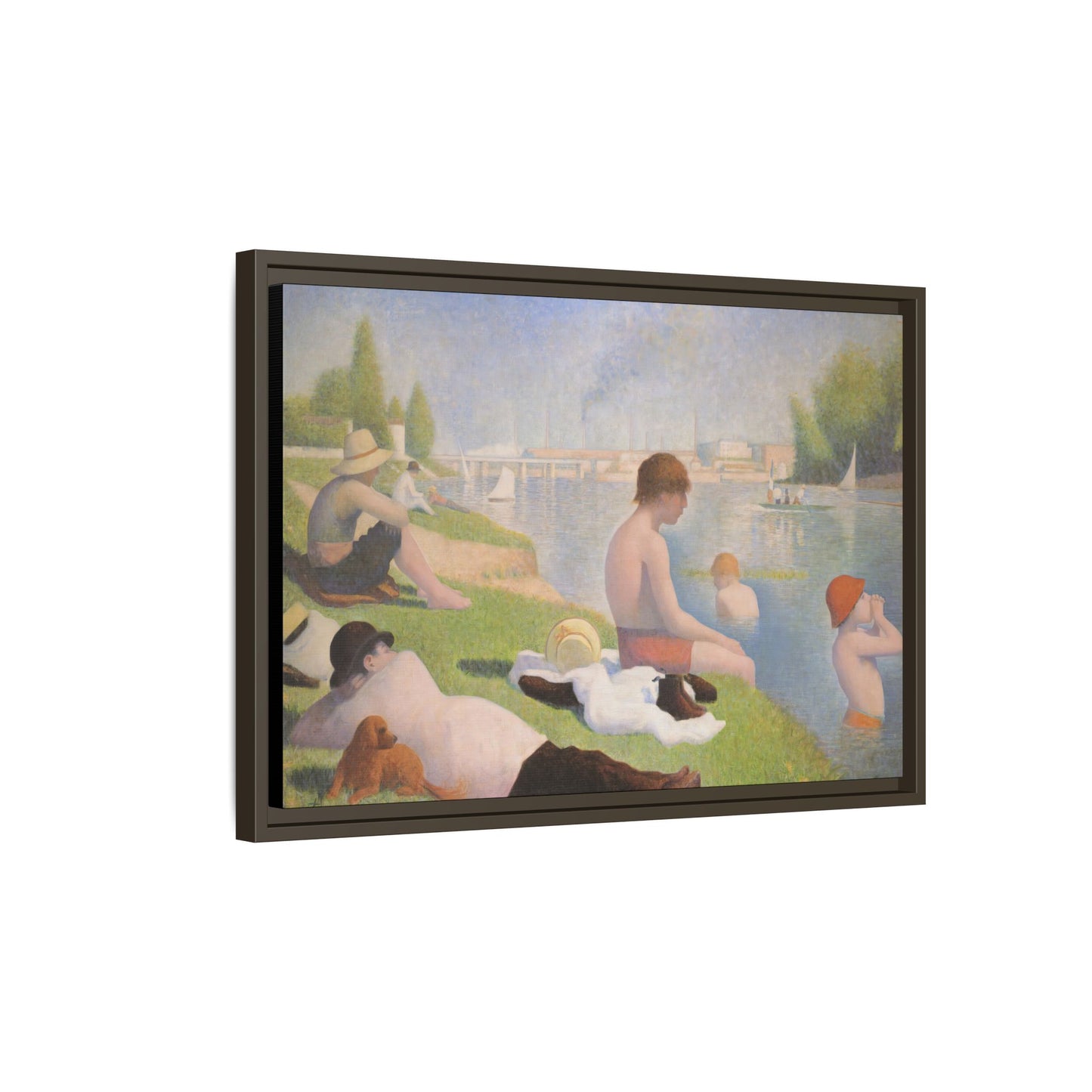 Seurat, Georges - Bathers at Asnières (1884) - Matte Canvas, Framed