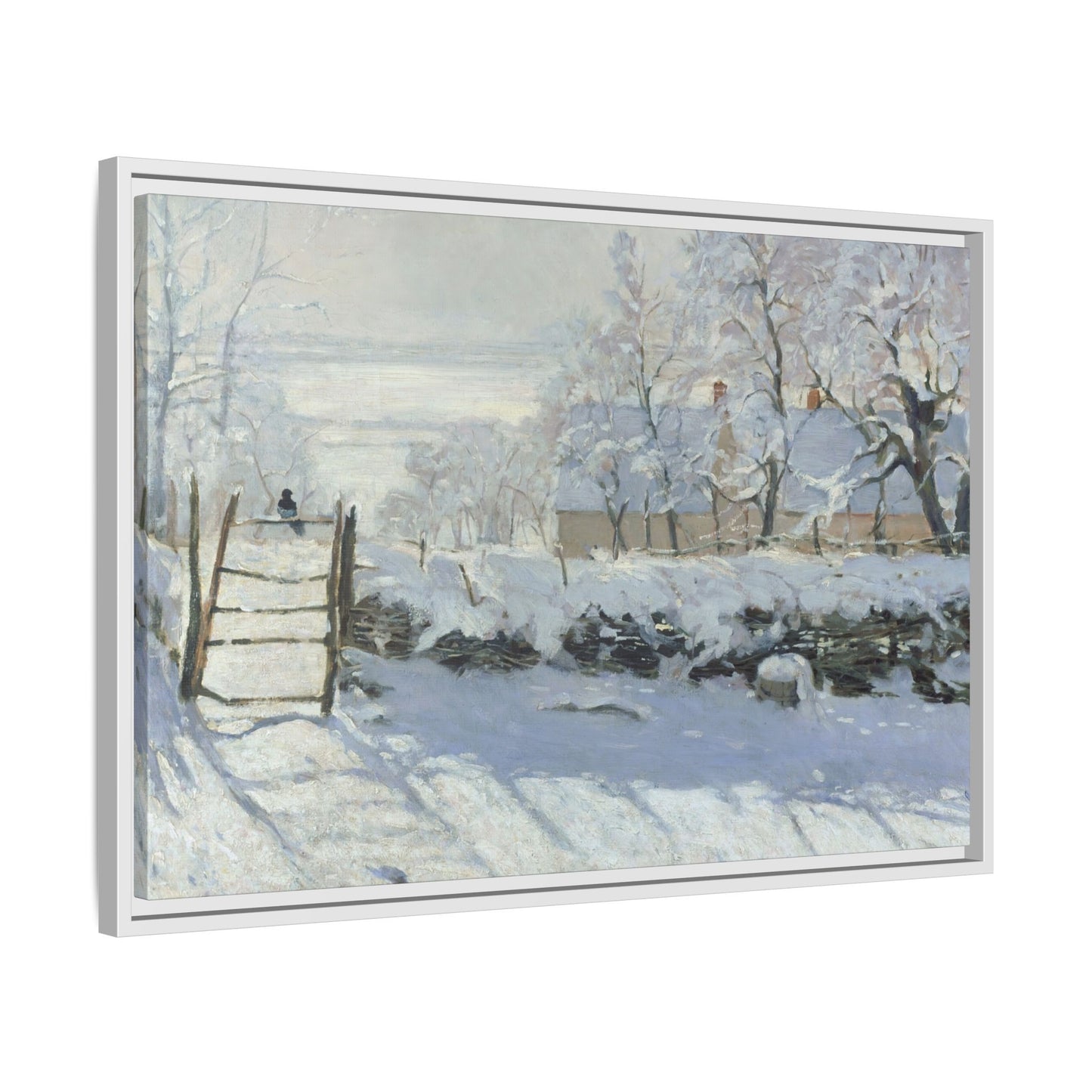 Monet, Claude - The Magpie (1868) - Matte Canvas, Framed