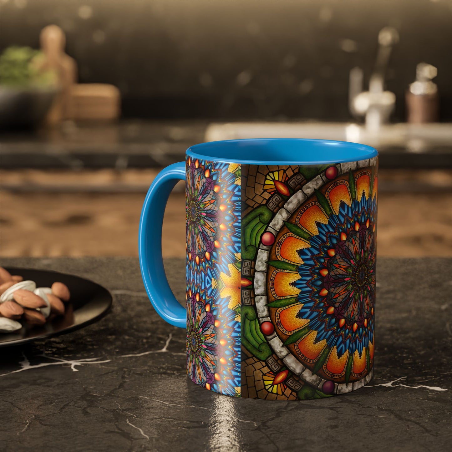 Pacio, Adam - Emerald Arrows Mandala - Colorful Accent Mugs