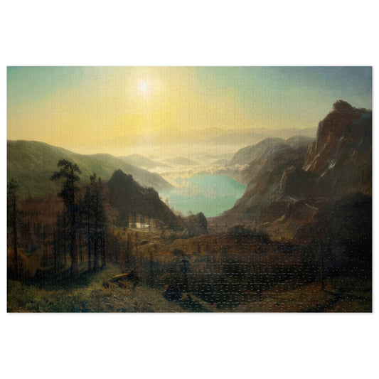 Bierstadt, Albert - Donner Lake from the Summit (1873) - 1000pc Jigsaw Puzzle