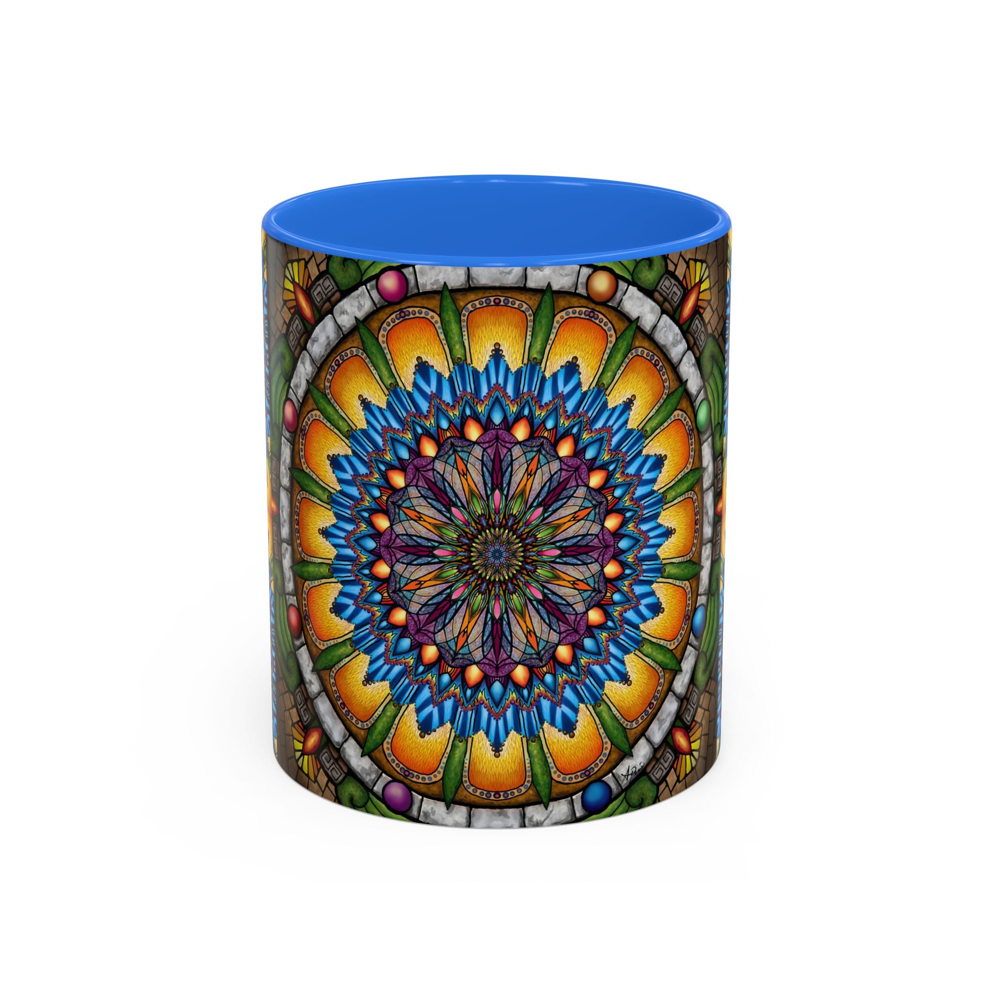 Emerald Arrows Mandala - Colorful Accent Mugs