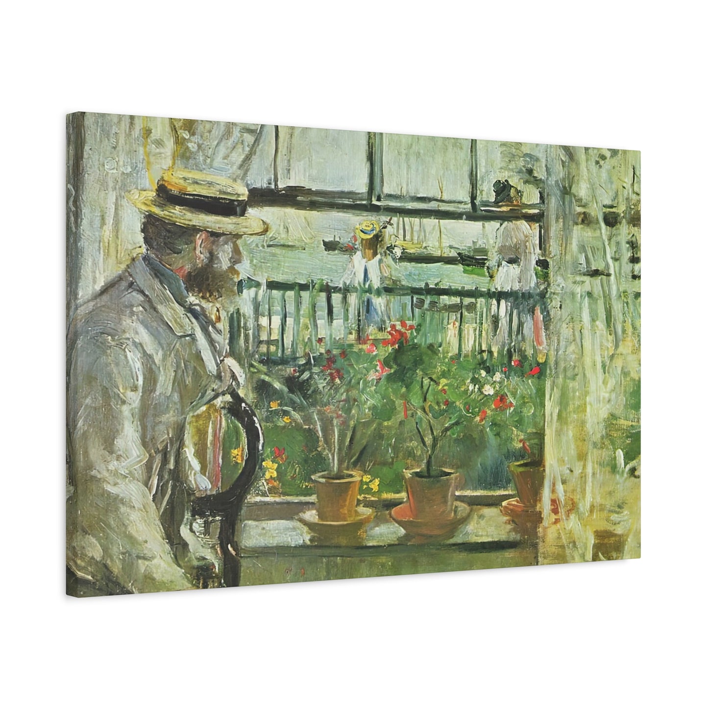 Morisot, Berthe - Eugene Manet on the Isle of Wight (1875) - Canvas Block, unframed
