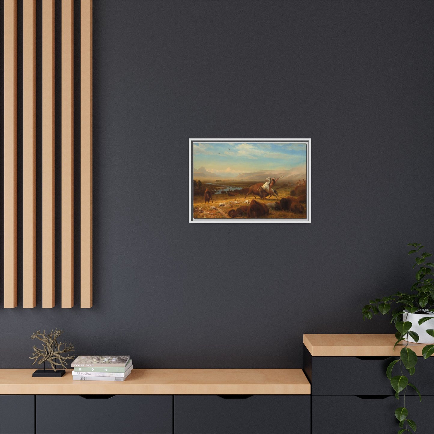 Bierstadt, Albert - The Last of the Buffalo  (1888) - Matte Canvas, Framed
