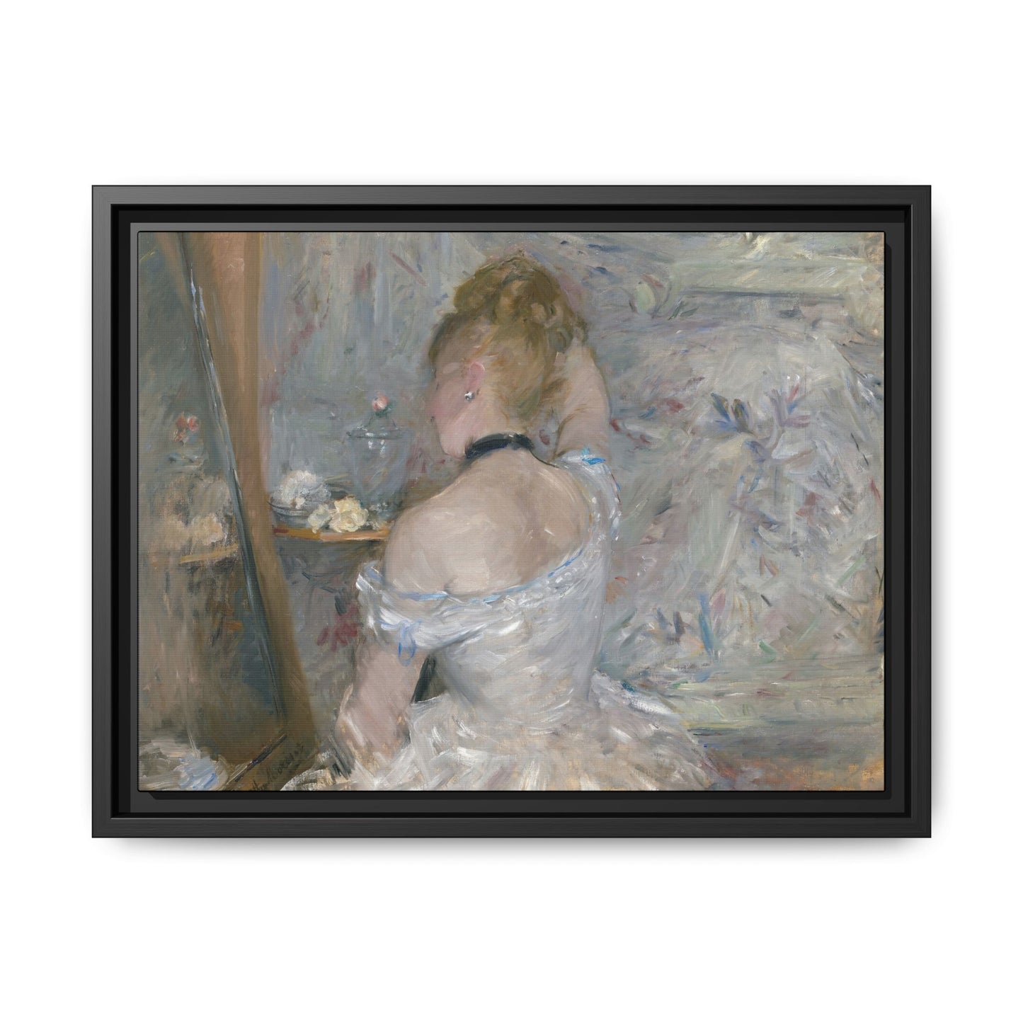 Morisot, Berthe - Woman at Her Toilette (1880) - Matte Canvas, Framed