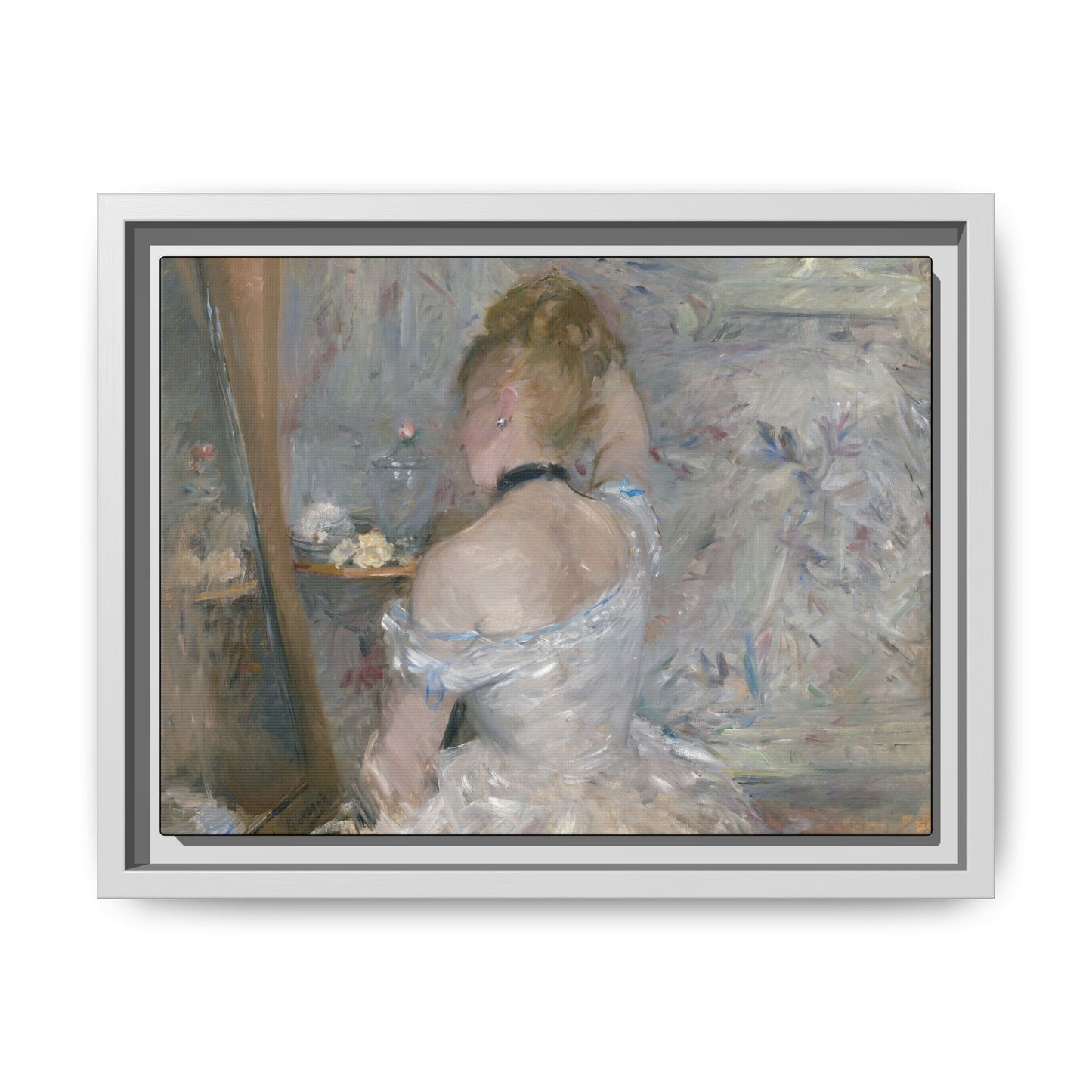 Morisot, Berthe - Woman at Her Toilette (1880) - Matte Canvas, Framed