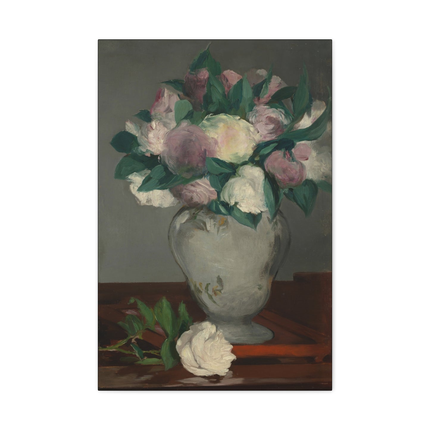 Manet, Édouard - Peonies (1864) - Canvas Block, unframed