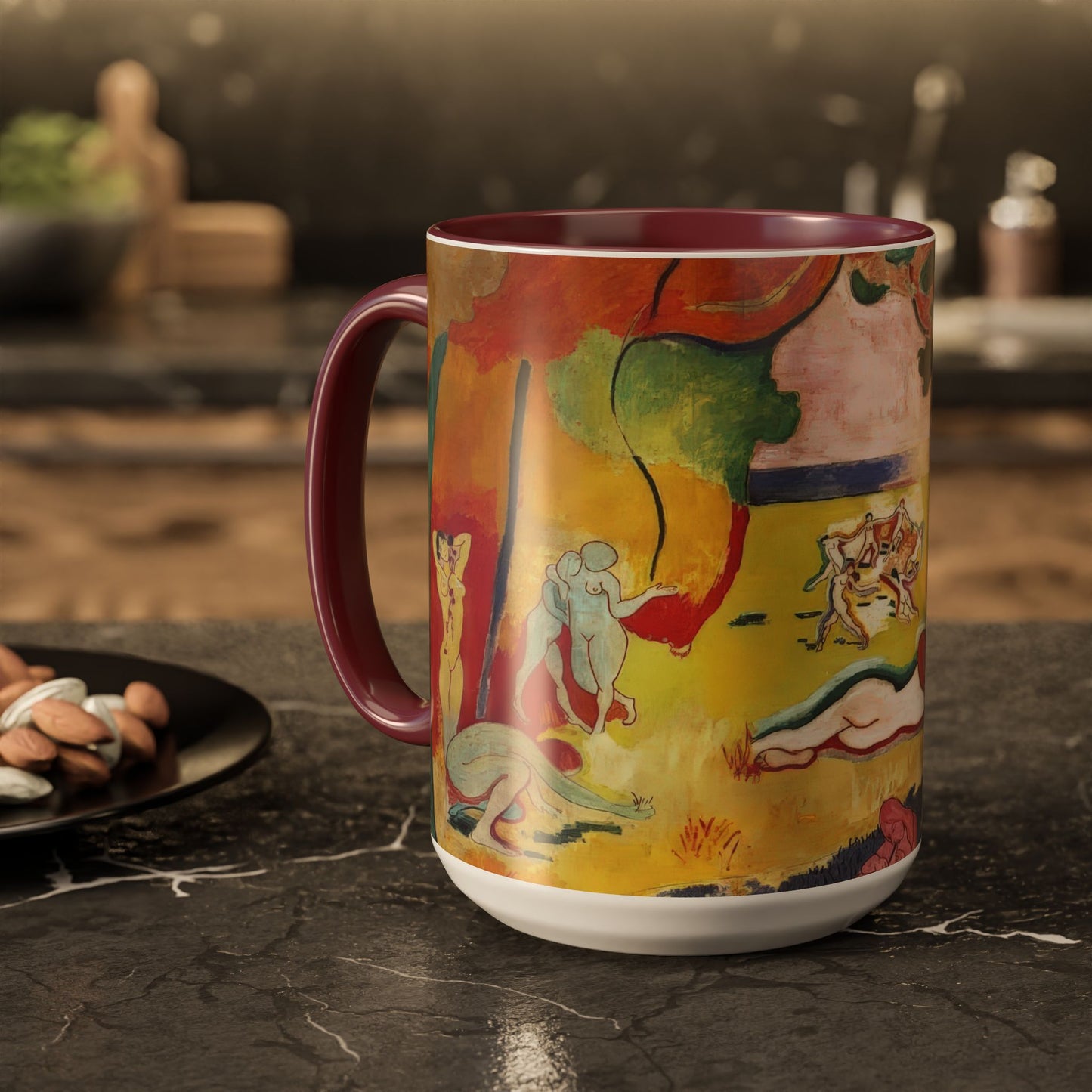 Matisse, Henri - The Joy of Life (1905) - Colorful Accent Mugs