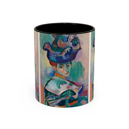 Matisse, Henri - Woman with a Hat (1905) - Colorful Accent Mugs