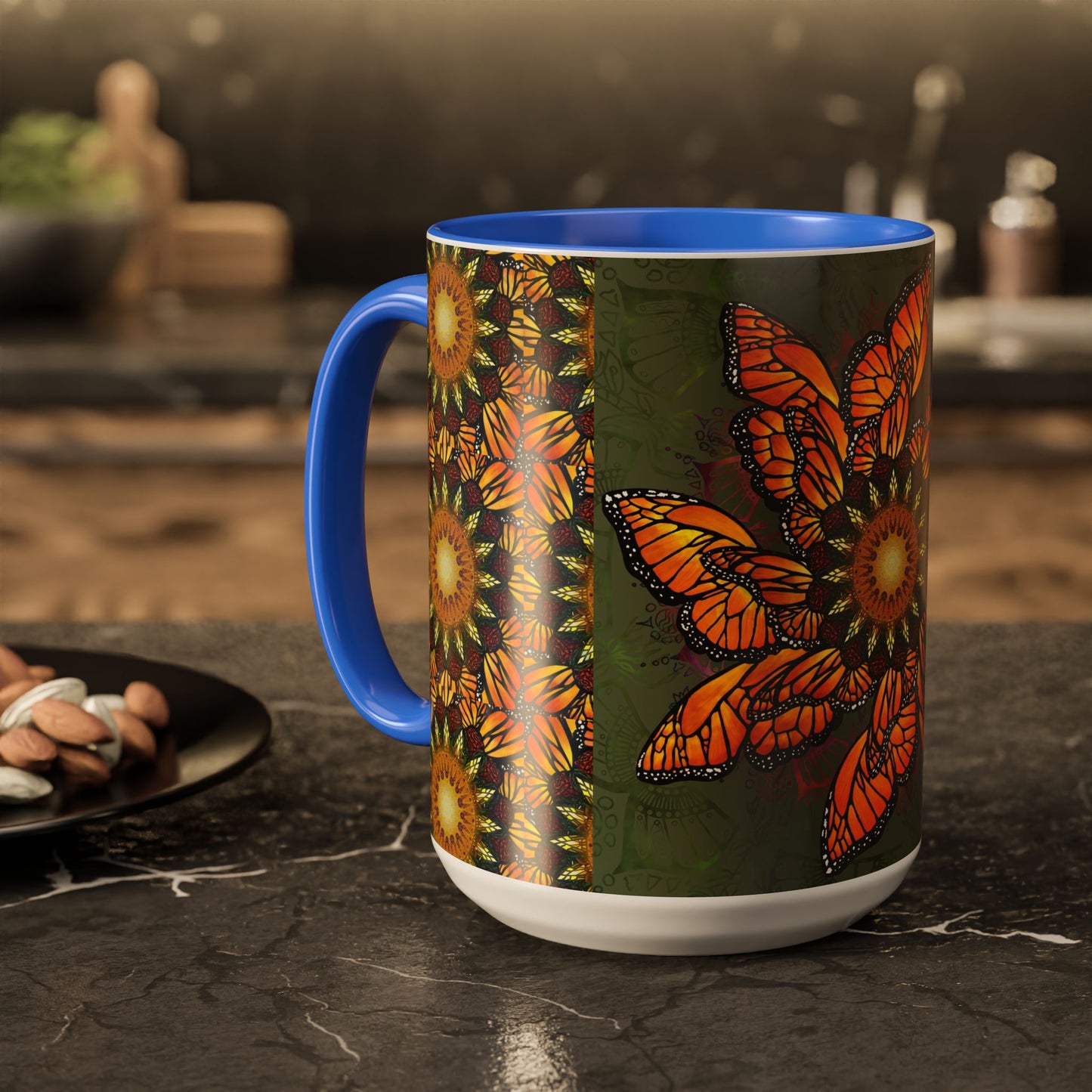Pacio, Adam - Monarch Butterfly Mandala - Colorful Accent Mugs