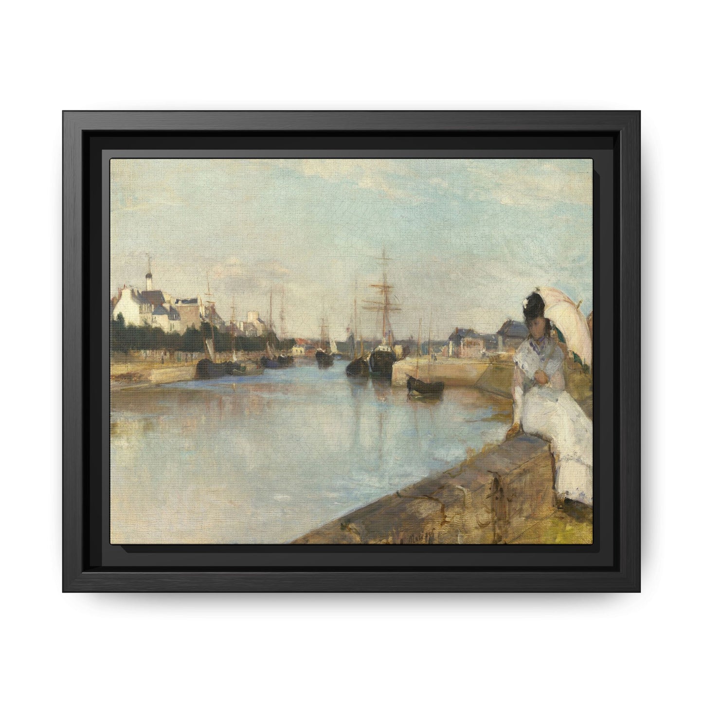 Morisot, Berthe - The Harbor at Lorient (1869) - Matte Canvas, Framed