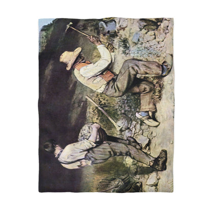 Courbet, Gustave - The Stone Breakers (1850) - Microfiber Duvet Cover