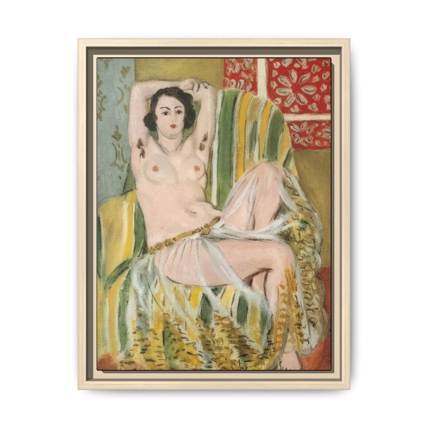 Matisse, Henri - Odalisque with Raised Arms (1923) - Matte Canvas, Framed