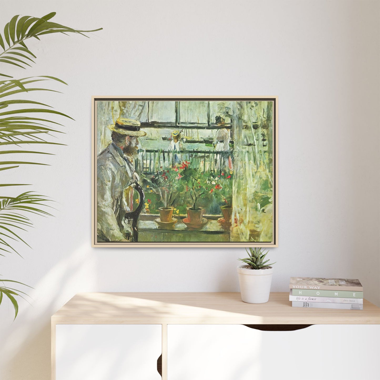 Morisot, Berthe - Eugene Manet on the Isle of Wight (1875) - Matte Canvas, Framed