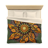 Monarch Butterfly Mandala - Microfiber Duvet Cover
